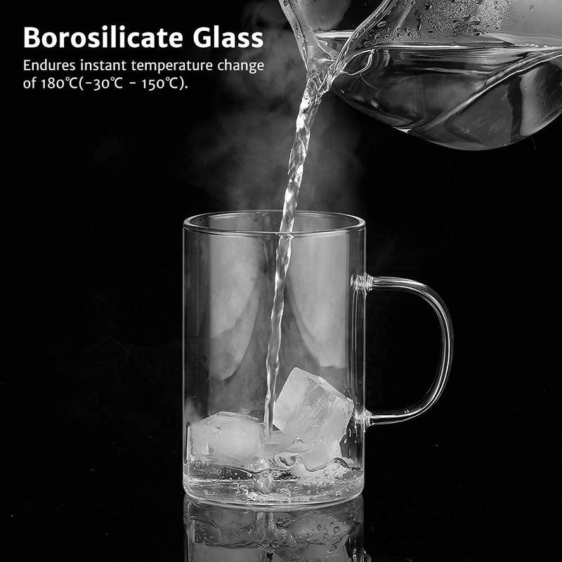 ecooe 16.9 Oz Borosilicate Glass Tea Mug Cup Tea Glasses with Stainless Steel Infuser & Lid, Loose Leaf Glass Tea Cup Teacup 430mL(Use Capacity) - Image 5